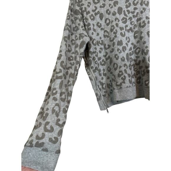 Rails Women Marlo Flocked Leopard Print Pullover Sweatshirt Size L Heather Gray - Picture 5 of 13